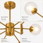 Lustre Moderne Boules Doré – 8 Globes en Verre – Image 4