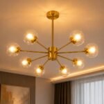 Lustre Moderne Boules Doré – 8 Globes en Verre – Image 3