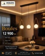 Suspension Linéaire Moderne – 3 Gouttes Dorées avec Boules en Verre Dépoli – Image 4
