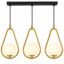 Suspension Linéaire Moderne – 3 Gouttes Dorées avec Boules en Verre Dépoli