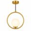 Suspension Moderne Dorée – Anneau avec Boule en Verre Dépoli