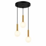 Suspension Moderne Cascade – 3 Boules en Verre Dépoli