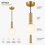 Suspension Moderne Minimaliste – Boule en Verre Dépoli – Image 3