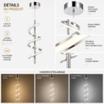 Suspension LED Spirale Moderne – Finition Chrome Argent – Image 3