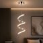 Suspension LED Spirale Moderne – Finition Chrome Argent