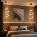 Suspension LED Spirale Moderne – Finition Chrome Argent – Image 2