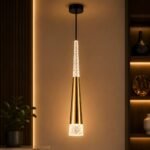 Suspension LED Moderne en Cristal – Finition Dorée – Image 2