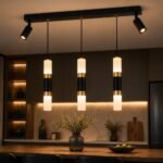 Suspension LED Linéaire avec 3 Cylindres Lumineux et 2 Projecteurs Orientables – Image 2