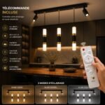 Suspension LED Linéaire avec 3 Cylindres Lumineux et 2 Projecteurs Orientables – Image 5