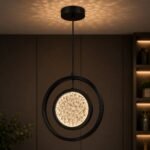 Suspension LED Circulaire Cristal – Noir Mat – Image 3