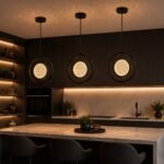 Suspension LED Circulaire Cristal – Noir Mat – Image 2