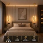 Suspension LED Anneau Cristal Ovale – Finition Dorée – Image 2