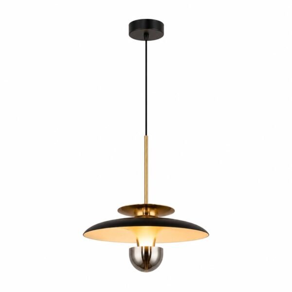 Suspension LED Design Soucoupe – Noir & Doré