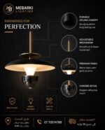 Suspension LED Design Soucoupe – Noir & Doré – Image 9