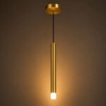 Suspension LED Tubulaire – Finition Dorée