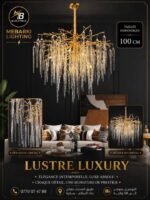 Lustre Branche Cristal Cascade – Finition Dorée – Image 4