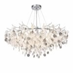Lustre Feuilles Cristal Luxe – Finition Chrome