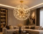 Lustre Sputnik Cristal Luxe – Finition Dorée – Image 2