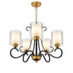 Lustre Classique Moderne 5 Lumières – Noir & Doré