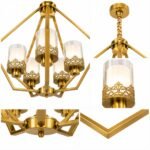 Lustre Cage Moderne 5 Lumières – Finition Dorée – Image 4