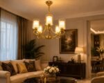 Lustre Moderne 5 Lumières – Finition Dorée – Image 2
