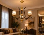 Lustre Classique Moderne 3 Lumières – Noir & Doré – Image 3