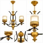 Lustre Classique Moderne 3 Lumières – Noir & Doré – Image 4