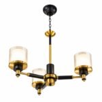 Lustre Moderne 3 Lumières – Noir & Doré