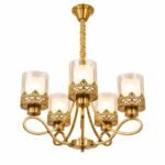 Lustre Classique 5 Lumières – Finition Dorée