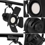 Projecteur LED Noir sur Rail avec Volets Directionnels – Compatible GU10 – Image 3