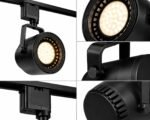 Projecteur LED Cylindrique Noir sur Rail – Compatible GU10 – Image 4