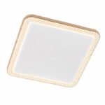 Plafonnier LED Carré 50 cm – Blanc & Doré Champagne