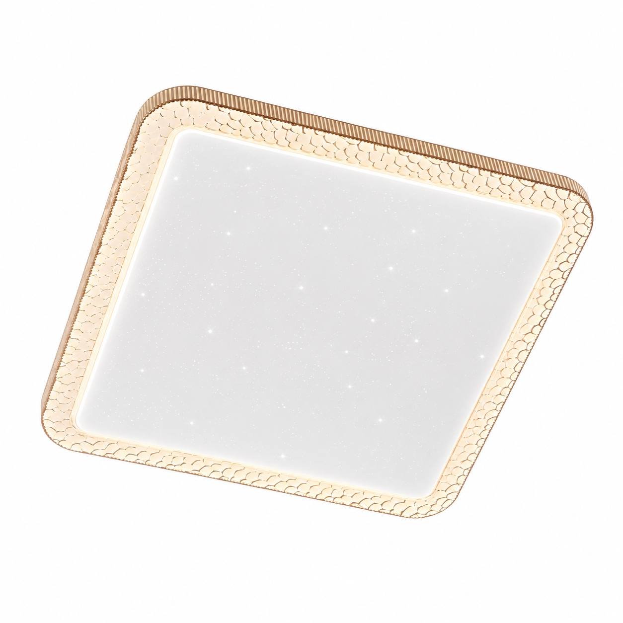 photo_2026-07-25_21-00-17 Plafonnier LED Carré 50 cm – Blanc & Doré Champagne – Image 1