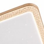Plafonnier LED Carré 50 cm – Blanc & Doré Champagne – Image 3