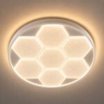 Plafonnier LED Rond Hexagonal 50 cm – Blanc