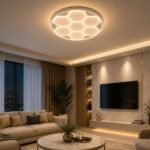 Plafonnier LED Rond Hexagonal 50 cm – Blanc – Image 5