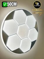 Plafonnier LED Rond Hexagonal 50 cm – Blanc – Image 2