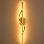 Applique Murale LED Ondulée Verticale Doré Champagne – Image 3