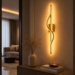 Applique Murale LED Ondulée Verticale Doré Champagne – Image 2