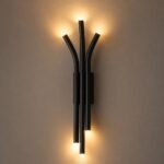 Applique Murale LED Moderne à Trois Lignes – Noir Mat – Image 3