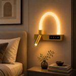 Applique Murale LED avec Spot de Lecture – Doré Champagne – Image 2