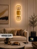 Applique Murale LED Triple Carré Doré Champagne – Image 4