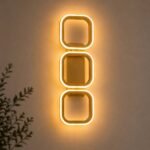 Applique Murale LED Triple Carré Doré Champagne – Image 3