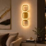 Applique Murale LED Triple Carré Doré Champagne – Image 2