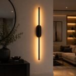 Applique Murale LED Linéaire Verticale 90 cm – Noir Mat – Image 2