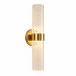 Applique Murale LED Cylindrique Dorée en Cristal Acrylique