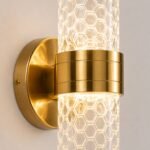 Applique Murale LED Cylindrique Dorée en Cristal Acrylique – Image 4