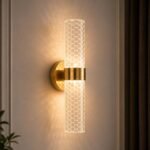 Applique Murale LED Cylindrique Dorée en Cristal Acrylique – Image 3