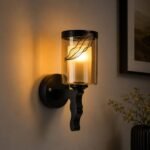 Applique Murale Vintage en Verre Noir – Image 3