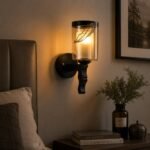 Applique Murale Vintage en Verre Noir – Image 2